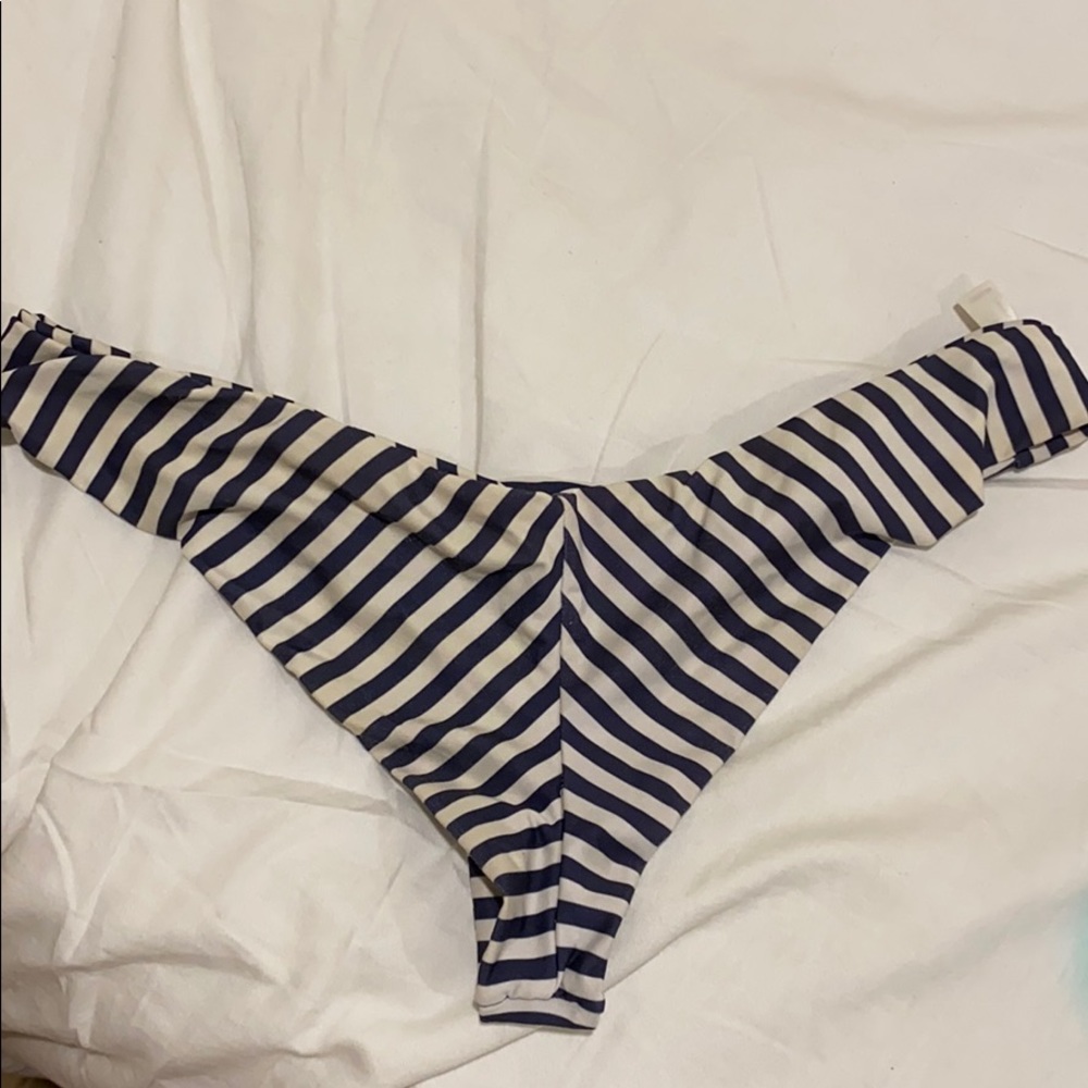 Frankie’s Bikini blue and white striped bottom